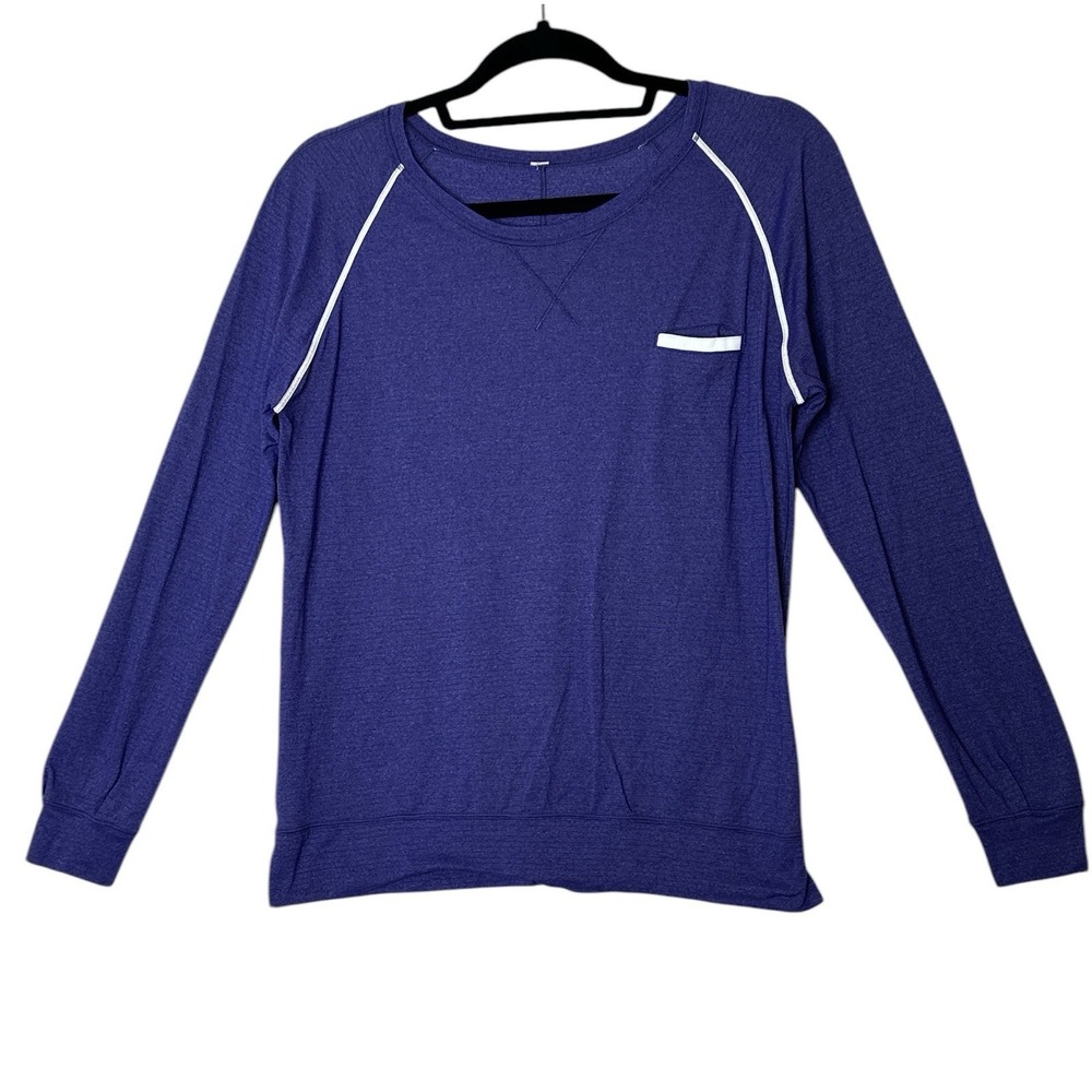 Lululemon Top Women Size 8 Purple Weightless Crew Long Sleeve Shirt Athleisure - Picture 2 of 7